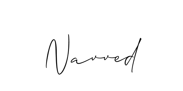 How to Draw Navved signature style? Allison_Script is a latest design signature styles for name Navved. Navved signature style 2 images and pictures png