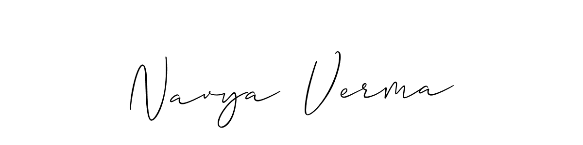 Also we have Navya  Verma name is the best signature style. Create professional handwritten signature collection using Allison_Script autograph style. Navya  Verma signature style 2 images and pictures png