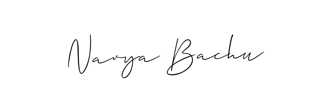 Navya Bachu stylish signature style. Best Handwritten Sign (Allison_Script) for my name. Handwritten Signature Collection Ideas for my name Navya Bachu. Navya Bachu signature style 2 images and pictures png