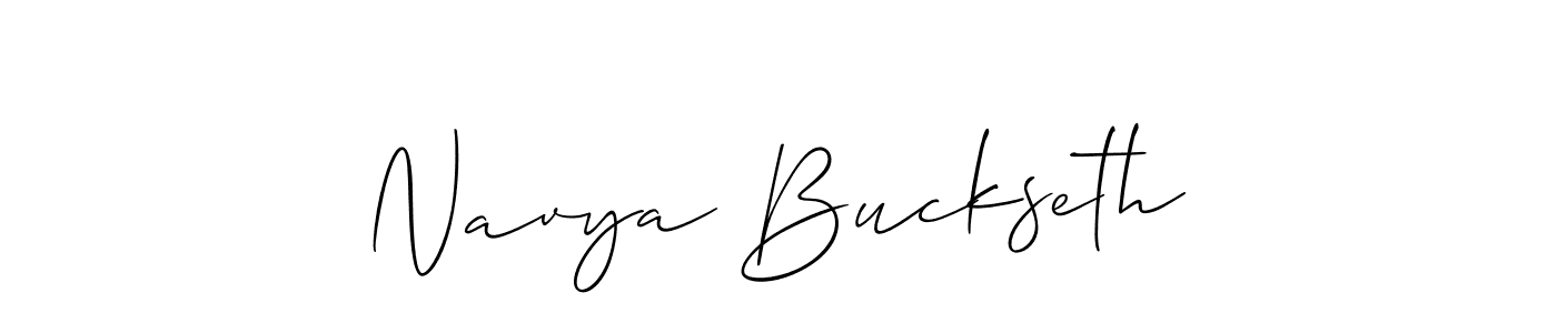 You should practise on your own different ways (Allison_Script) to write your name (Navya Buckseth) in signature. don't let someone else do it for you. Navya Buckseth signature style 2 images and pictures png