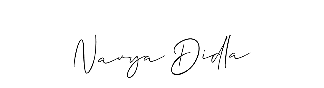 Make a short Navya Didla signature style. Manage your documents anywhere anytime using Allison_Script. Create and add eSignatures, submit forms, share and send files easily. Navya Didla signature style 2 images and pictures png