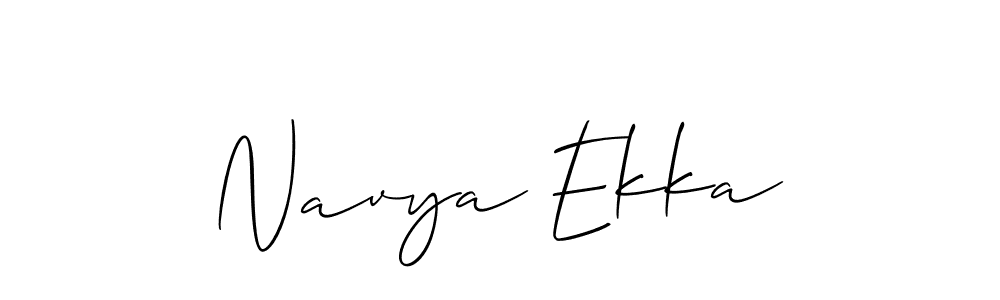 if you are searching for the best signature style for your name Navya Ekka. so please give up your signature search. here we have designed multiple signature styles  using Allison_Script. Navya Ekka signature style 2 images and pictures png