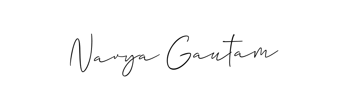 if you are searching for the best signature style for your name Navya Gautam. so please give up your signature search. here we have designed multiple signature styles  using Allison_Script. Navya Gautam signature style 2 images and pictures png