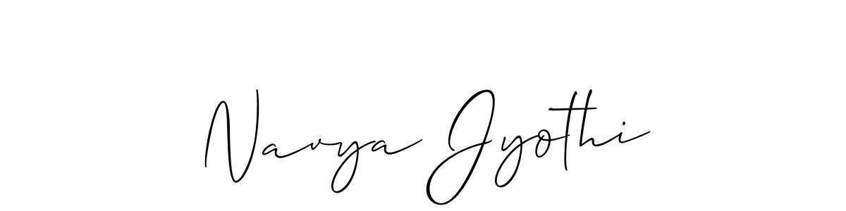How to make Navya Jyothi signature? Allison_Script is a professional autograph style. Create handwritten signature for Navya Jyothi name. Navya Jyothi signature style 2 images and pictures png