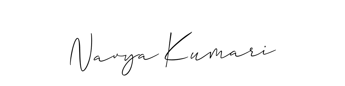 Create a beautiful signature design for name Navya Kumari. With this signature (Allison_Script) fonts, you can make a handwritten signature for free. Navya Kumari signature style 2 images and pictures png