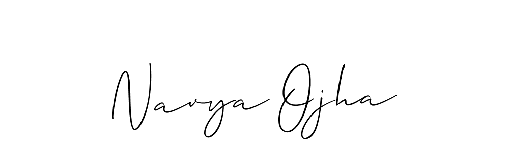 Allison_Script is a professional signature style that is perfect for those who want to add a touch of class to their signature. It is also a great choice for those who want to make their signature more unique. Get Navya Ojha name to fancy signature for free. Navya Ojha signature style 2 images and pictures png