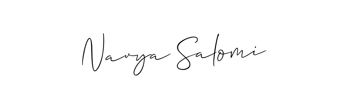 Also we have Navya Salomi name is the best signature style. Create professional handwritten signature collection using Allison_Script autograph style. Navya Salomi signature style 2 images and pictures png