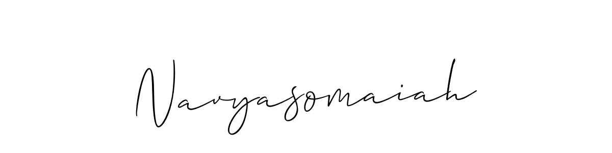 You should practise on your own different ways (Allison_Script) to write your name (Navyasomaiah) in signature. don't let someone else do it for you. Navyasomaiah signature style 2 images and pictures png