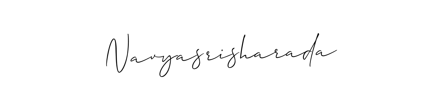 Make a beautiful signature design for name Navyasrisharada. With this signature (Allison_Script) style, you can create a handwritten signature for free. Navyasrisharada signature style 2 images and pictures png