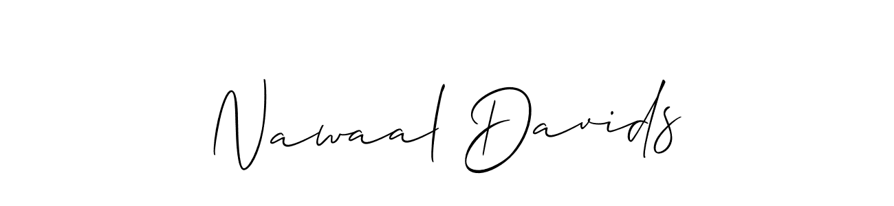Use a signature maker to create a handwritten signature online. With this signature software, you can design (Allison_Script) your own signature for name Nawaal Davids. Nawaal Davids signature style 2 images and pictures png