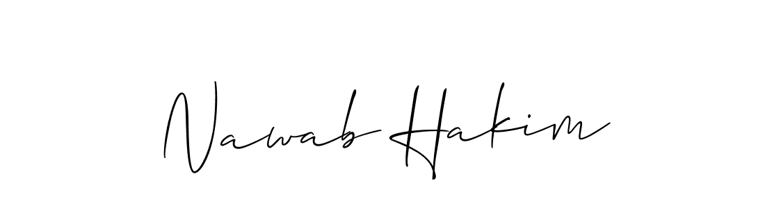 How to make Nawab Hakim name signature. Use Allison_Script style for creating short signs online. This is the latest handwritten sign. Nawab Hakim signature style 2 images and pictures png