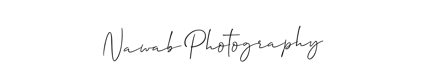 How to make Nawab Photography signature? Allison_Script is a professional autograph style. Create handwritten signature for Nawab Photography name. Nawab Photography signature style 2 images and pictures png