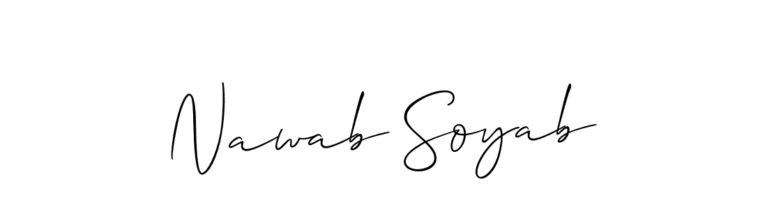 Make a beautiful signature design for name Nawab Soyab. With this signature (Allison_Script) style, you can create a handwritten signature for free. Nawab Soyab signature style 2 images and pictures png