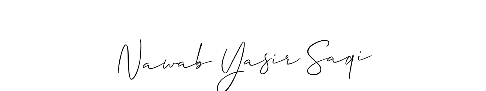 Use a signature maker to create a handwritten signature online. With this signature software, you can design (Allison_Script) your own signature for name Nawab Yasir Saqi. Nawab Yasir Saqi signature style 2 images and pictures png