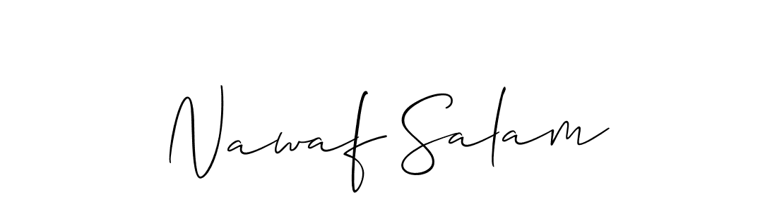 The best way (Allison_Script) to make a short signature is to pick only two or three words in your name. The name Nawaf Salam include a total of six letters. For converting this name. Nawaf Salam signature style 2 images and pictures png