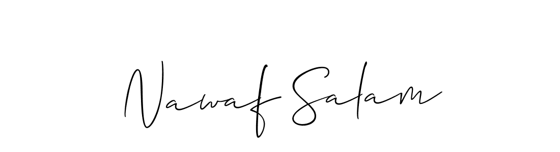 The best way (Allison_Script) to make a short signature is to pick only two or three words in your name. The name Nawaf Salam include a total of six letters. For converting this name. Nawaf Salam signature style 2 images and pictures png