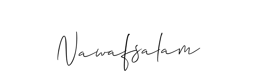 You should practise on your own different ways (Allison_Script) to write your name (Nawafsalam) in signature. don't let someone else do it for you. Nawafsalam signature style 2 images and pictures png