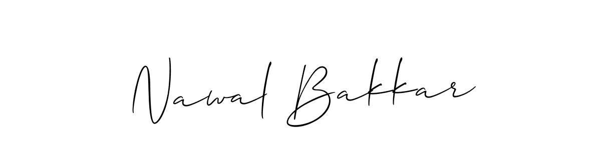 Also we have Nawal Bakkar name is the best signature style. Create professional handwritten signature collection using Allison_Script autograph style. Nawal Bakkar signature style 2 images and pictures png