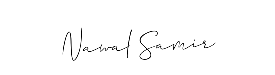 How to make Nawal Samir name signature. Use Allison_Script style for creating short signs online. This is the latest handwritten sign. Nawal Samir signature style 2 images and pictures png