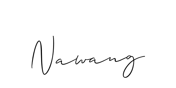 Make a beautiful signature design for name Nawang. With this signature (Allison_Script) style, you can create a handwritten signature for free. Nawang signature style 2 images and pictures png