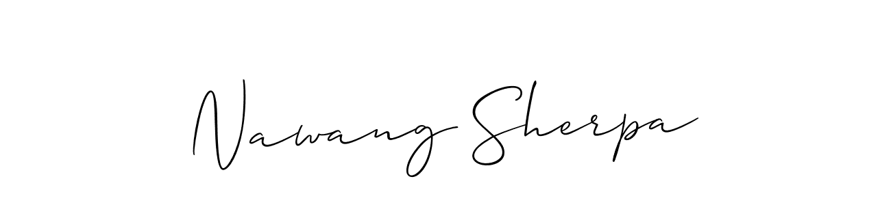 Also we have Nawang Sherpa name is the best signature style. Create professional handwritten signature collection using Allison_Script autograph style. Nawang Sherpa signature style 2 images and pictures png