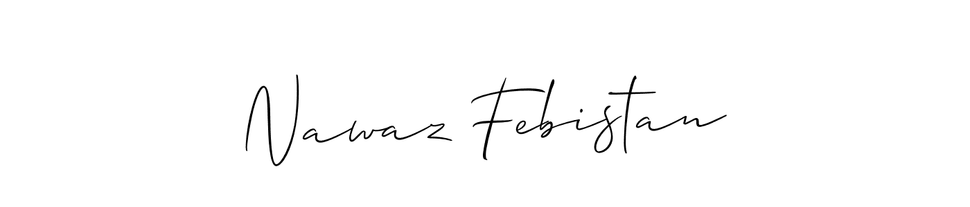 Similarly Allison_Script is the best handwritten signature design. Signature creator online .You can use it as an online autograph creator for name Nawaz Febistan. Nawaz Febistan signature style 2 images and pictures png