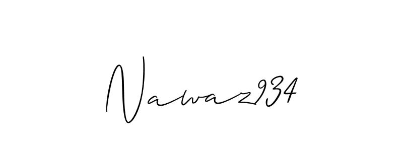 How to make Nawaz934 name signature. Use Allison_Script style for creating short signs online. This is the latest handwritten sign. Nawaz934 signature style 2 images and pictures png