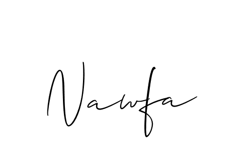 Use a signature maker to create a handwritten signature online. With this signature software, you can design (Allison_Script) your own signature for name Nawfa. Nawfa signature style 2 images and pictures png