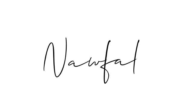 Design your own signature with our free online signature maker. With this signature software, you can create a handwritten (Allison_Script) signature for name Nawfal. Nawfal signature style 2 images and pictures png