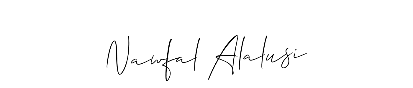 Design your own signature with our free online signature maker. With this signature software, you can create a handwritten (Allison_Script) signature for name Nawfal Alalusi. Nawfal Alalusi signature style 2 images and pictures png