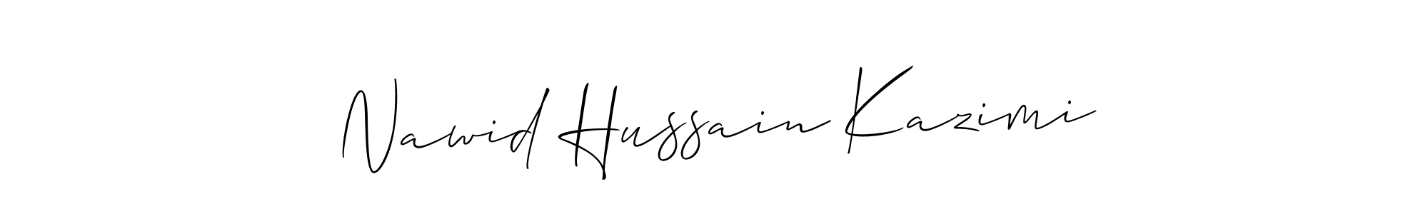 How to Draw Nawid Hussain Kazimi signature style? Allison_Script is a latest design signature styles for name Nawid Hussain Kazimi. Nawid Hussain Kazimi signature style 2 images and pictures png