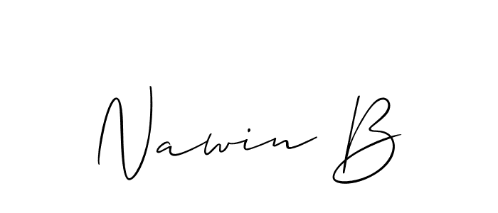 if you are searching for the best signature style for your name Nawin B. so please give up your signature search. here we have designed multiple signature styles  using Allison_Script. Nawin B signature style 2 images and pictures png