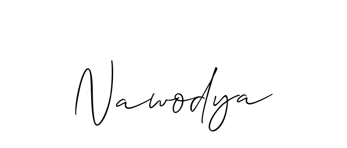 How to make Nawodya signature? Allison_Script is a professional autograph style. Create handwritten signature for Nawodya name. Nawodya signature style 2 images and pictures png