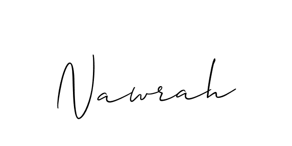 Allison_Script is a professional signature style that is perfect for those who want to add a touch of class to their signature. It is also a great choice for those who want to make their signature more unique. Get Nawrah name to fancy signature for free. Nawrah signature style 2 images and pictures png