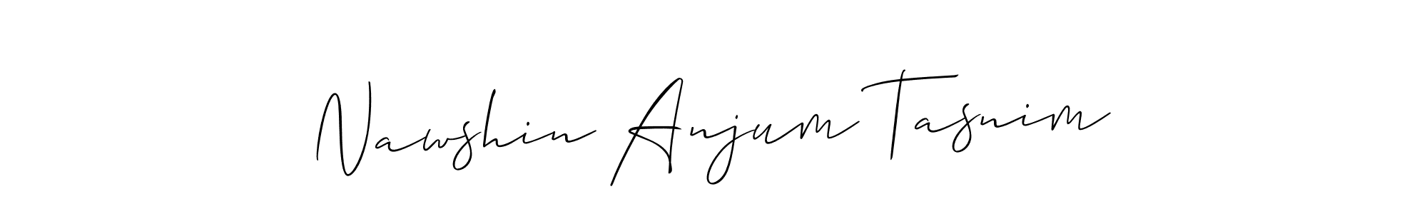 Make a beautiful signature design for name Nawshin Anjum Tasnim. With this signature (Allison_Script) style, you can create a handwritten signature for free. Nawshin Anjum Tasnim signature style 2 images and pictures png