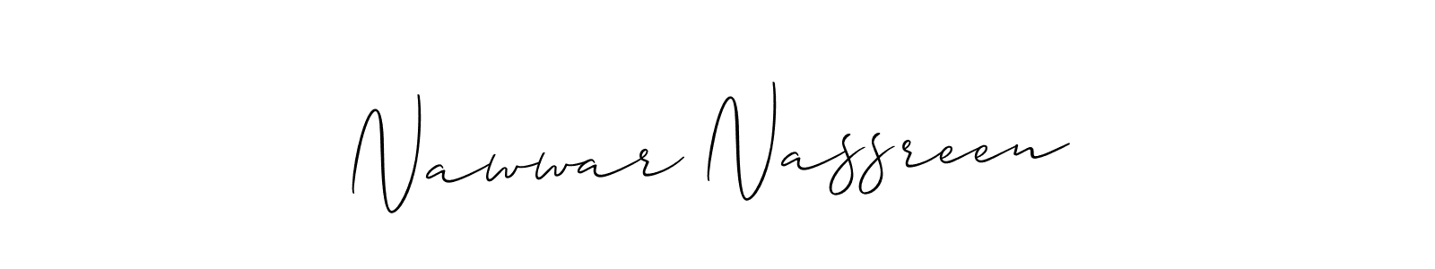 Check out images of Autograph of Nawwar Nassreen  name. Actor Nawwar Nassreen  Signature Style. Allison_Script is a professional sign style online. Nawwar Nassreen  signature style 2 images and pictures png