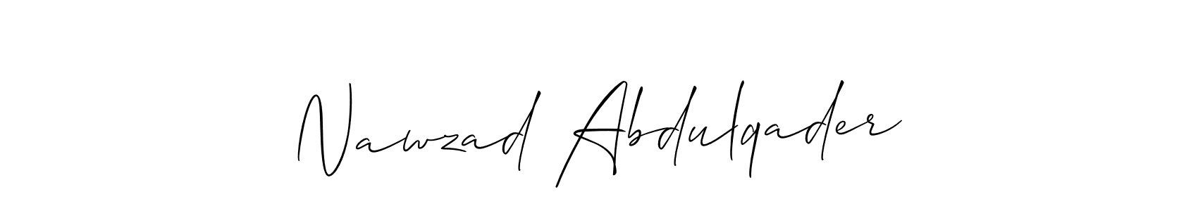 How to make Nawzad Abdulqader signature? Allison_Script is a professional autograph style. Create handwritten signature for Nawzad Abdulqader name. Nawzad Abdulqader signature style 2 images and pictures png