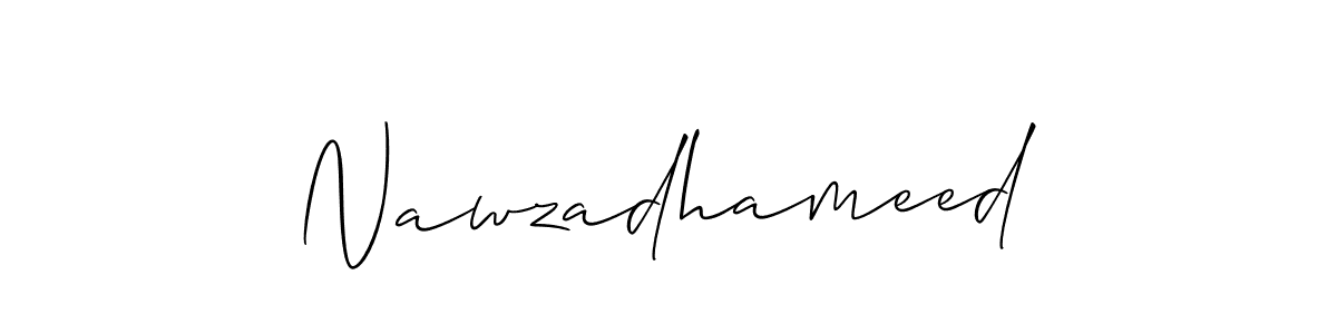 Create a beautiful signature design for name Nawzadhameed. With this signature (Allison_Script) fonts, you can make a handwritten signature for free. Nawzadhameed signature style 2 images and pictures png