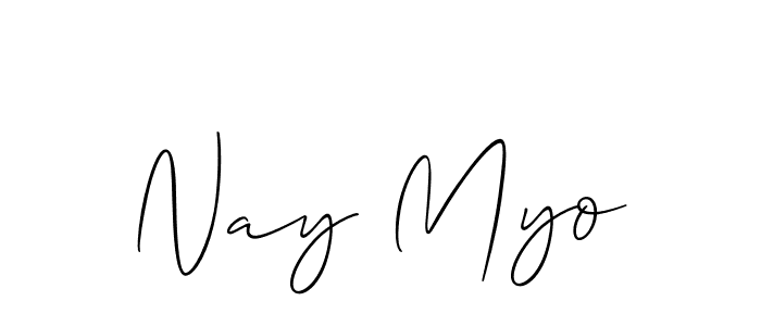 How to make Nay Myo signature? Allison_Script is a professional autograph style. Create handwritten signature for Nay Myo name. Nay Myo signature style 2 images and pictures png