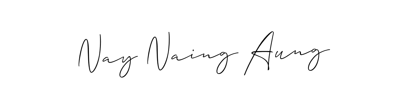 Make a beautiful signature design for name Nay Naing Aung. With this signature (Allison_Script) style, you can create a handwritten signature for free. Nay Naing Aung signature style 2 images and pictures png