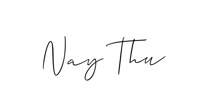 How to make Nay Thu name signature. Use Allison_Script style for creating short signs online. This is the latest handwritten sign. Nay Thu signature style 2 images and pictures png