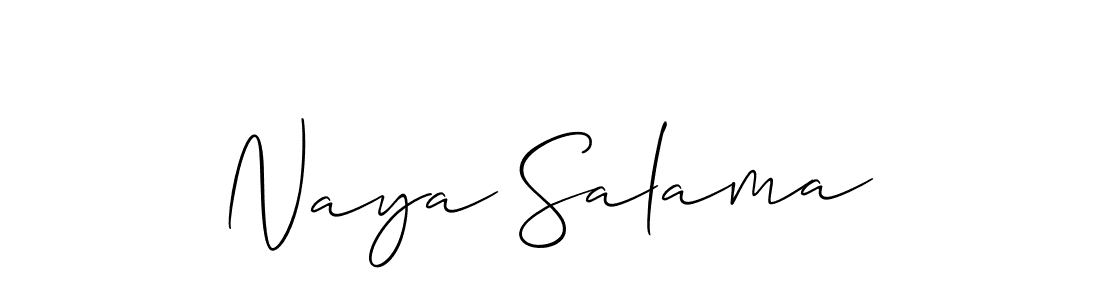 Naya Salama stylish signature style. Best Handwritten Sign (Allison_Script) for my name. Handwritten Signature Collection Ideas for my name Naya Salama. Naya Salama signature style 2 images and pictures png