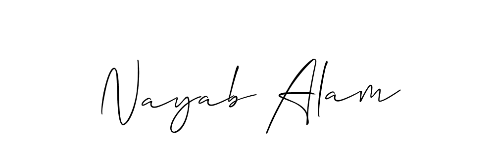 Similarly Allison_Script is the best handwritten signature design. Signature creator online .You can use it as an online autograph creator for name Nayab Alam. Nayab Alam signature style 2 images and pictures png