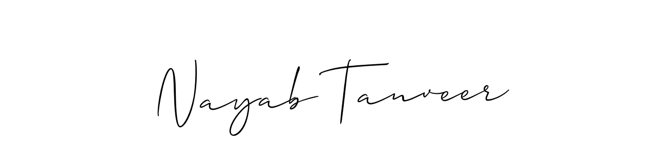 This is the best signature style for the Nayab Tanveer name. Also you like these signature font (Allison_Script). Mix name signature. Nayab Tanveer signature style 2 images and pictures png