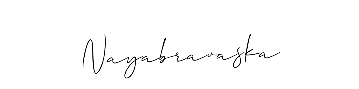 How to Draw Nayabravaska signature style? Allison_Script is a latest design signature styles for name Nayabravaska. Nayabravaska signature style 2 images and pictures png