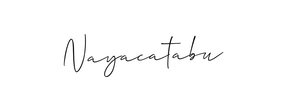 The best way (Allison_Script) to make a short signature is to pick only two or three words in your name. The name Nayacatabu include a total of six letters. For converting this name. Nayacatabu signature style 2 images and pictures png