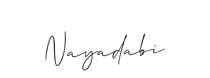 Design your own signature with our free online signature maker. With this signature software, you can create a handwritten (Allison_Script) signature for name Nayadabi. Nayadabi signature style 2 images and pictures png