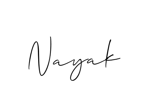 It looks lik you need a new signature style for name Nayak. Design unique handwritten (Allison_Script) signature with our free signature maker in just a few clicks. Nayak signature style 2 images and pictures png