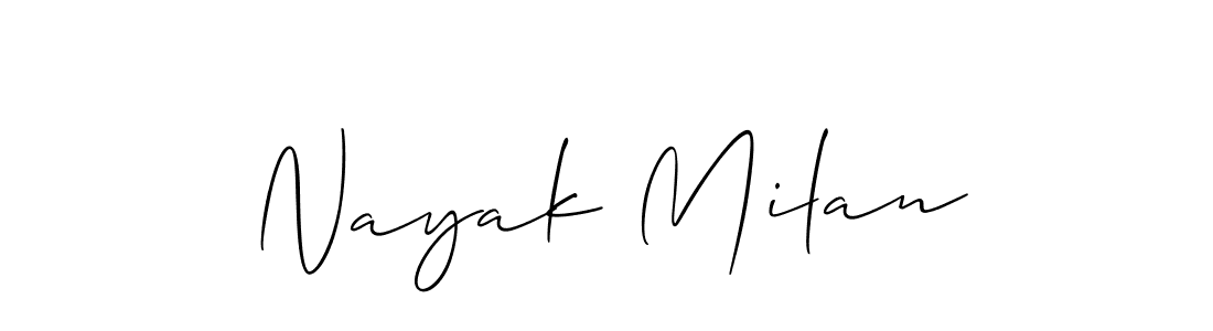 You should practise on your own different ways (Allison_Script) to write your name (Nayak Milan) in signature. don't let someone else do it for you. Nayak Milan signature style 2 images and pictures png