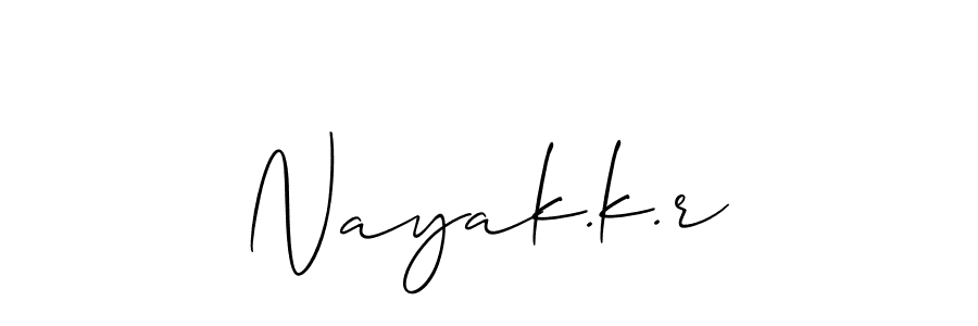 if you are searching for the best signature style for your name Nayak.k.r. so please give up your signature search. here we have designed multiple signature styles  using Allison_Script. Nayak.k.r signature style 2 images and pictures png